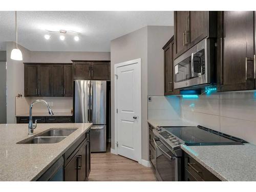 247 Kinniburgh Road, Chestermere, AB - Indoor Photo Showing Kitchen With Stainless Steel Kitchen With Double Sink With Upgraded Kitchen