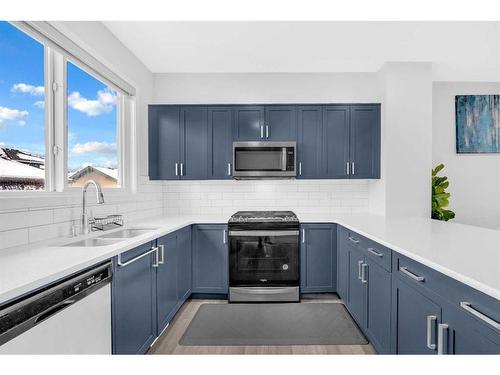 221 Belmont Street Sw, Calgary, AB - Indoor Photo Showing Kitchen With Double Sink With Upgraded Kitchen