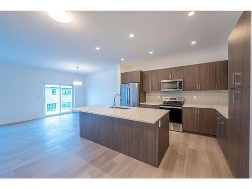 333 Baneberry Way Sw, Airdrie, AB - Indoor Photo Showing Kitchen With Upgraded Kitchen