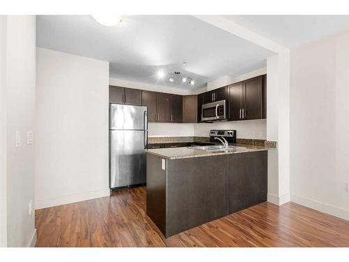 319-955 Mcpherson Road Ne, Calgary, AB - Indoor Photo Showing Kitchen With Double Sink