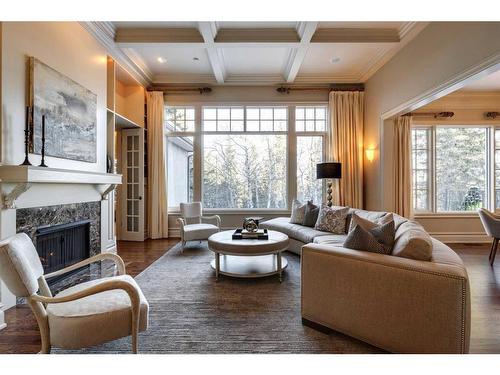 168 Stonepine Drive, Rural Rocky View County, AB - Indoor Photo Showing Living Room With Fireplace