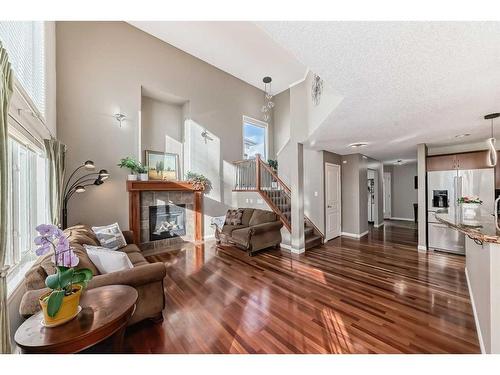 39 Wentworth Close Sw, Calgary, AB - Indoor Photo Showing Living Room With Fireplace