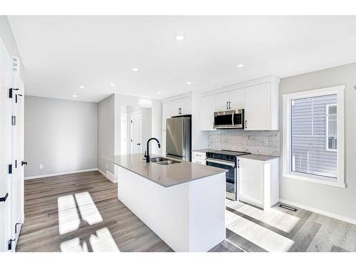 1362 148 Avenue Nw, Calgary, AB - Indoor Photo Showing Kitchen With Stainless Steel Kitchen With Double Sink With Upgraded Kitchen