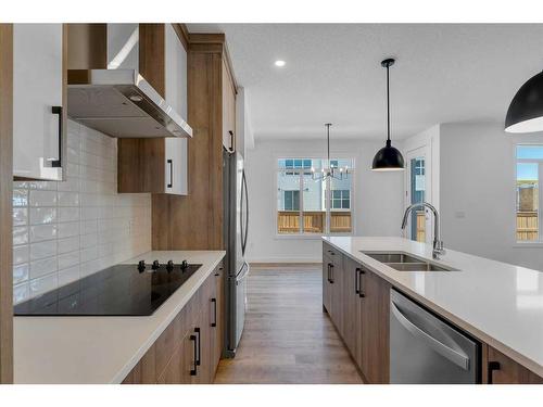 239 Kinniburgh Loop, Chestermere, AB - Indoor Photo Showing Kitchen With Double Sink With Upgraded Kitchen