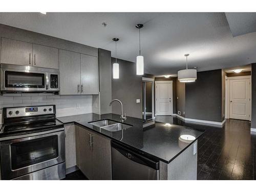 2117-240 Skyview Ranch Road Ne, Calgary, AB - Indoor Photo Showing Kitchen With Stainless Steel Kitchen With Double Sink With Upgraded Kitchen