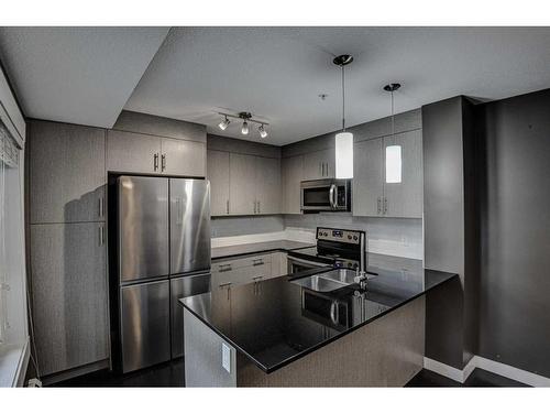 2117-240 Skyview Ranch Road Ne, Calgary, AB - Indoor Photo Showing Kitchen With Stainless Steel Kitchen With Double Sink With Upgraded Kitchen