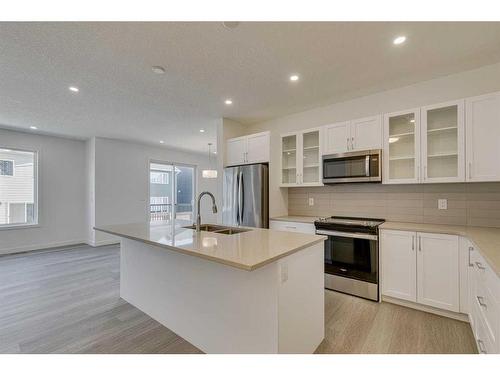 2070 Fowler Road Sw, Airdrie, AB - Indoor Photo Showing Kitchen With Double Sink With Upgraded Kitchen