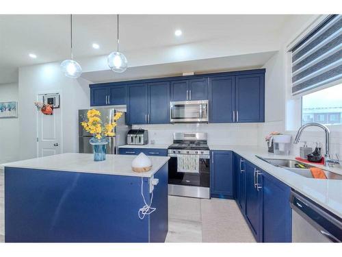 63 Cornerstone Link Ne, Calgary, AB - Indoor Photo Showing Kitchen With Stainless Steel Kitchen With Upgraded Kitchen