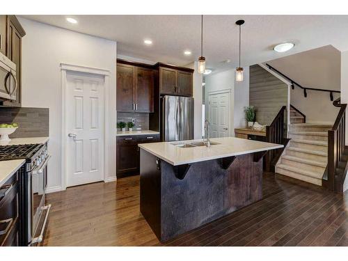 124 Walden Parade Se, Calgary, AB - Indoor Photo Showing Kitchen With Stainless Steel Kitchen With Double Sink With Upgraded Kitchen