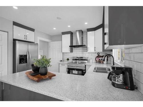 755 Penbrooke Road Se, Calgary, AB - Indoor Photo Showing Kitchen With Double Sink With Upgraded Kitchen