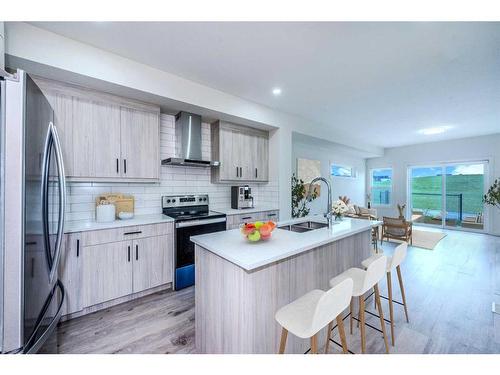 106-116 Saddlestone Heath Ne, Calgary, AB - Indoor Photo Showing Kitchen With Double Sink