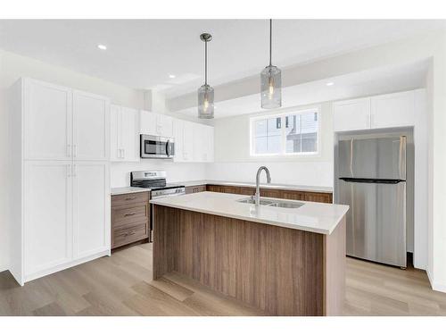 767 South Point Heath Sw, Airdrie, AB - Indoor Photo Showing Kitchen With Double Sink With Upgraded Kitchen