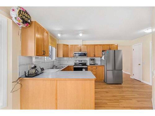 356 River Rock Circle Se, Calgary, AB - Indoor Photo Showing Kitchen With Double Sink