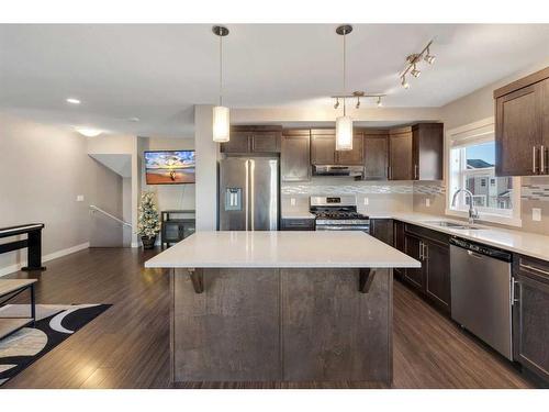 704 Redstone View Ne, Calgary, AB - Indoor Photo Showing Kitchen With Stainless Steel Kitchen With Upgraded Kitchen