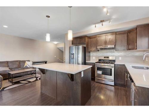 704 Redstone View Ne, Calgary, AB - Indoor Photo Showing Kitchen With Stainless Steel Kitchen With Double Sink With Upgraded Kitchen