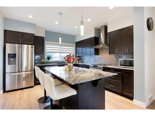 8 Corner Meadows Gate Ne, Calgary, AB - Indoor Photo Showing Kitchen With Stainless Steel Kitchen With Upgraded Kitchen