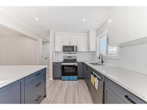 63 Fenton Road Se, Calgary, AB - Indoor Photo Showing Kitchen With Stainless Steel Kitchen With Double Sink