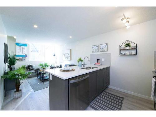 109-40 Livingston Parade Ne, Calgary, AB - Indoor Photo Showing Kitchen With Double Sink