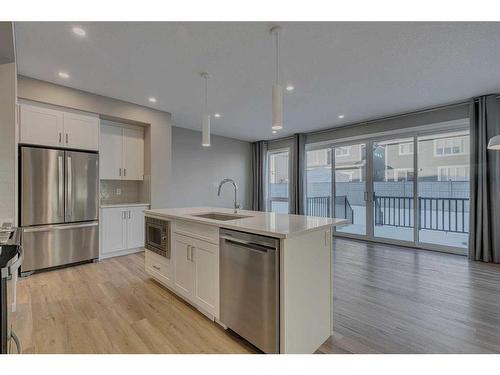 180 Magnolia Terrace Se, Calgary, AB - Indoor Photo Showing Kitchen With Stainless Steel Kitchen With Upgraded Kitchen