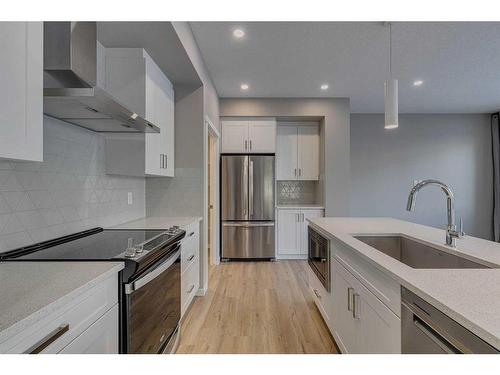 180 Magnolia Terrace Se, Calgary, AB - Indoor Photo Showing Kitchen With Stainless Steel Kitchen With Upgraded Kitchen