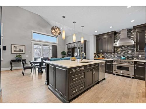 201 Stonemere Bay, Chestermere, AB - Indoor Photo Showing Kitchen With Upgraded Kitchen