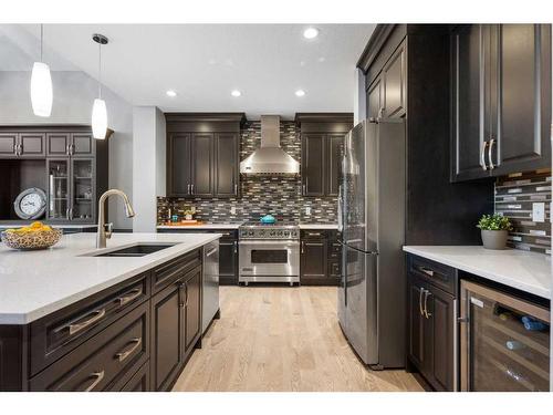 201 Stonemere Bay, Chestermere, AB - Indoor Photo Showing Kitchen With Upgraded Kitchen