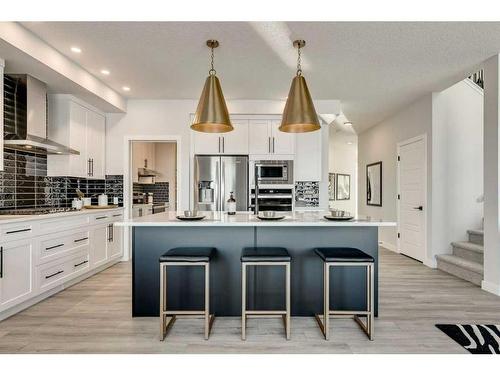 66 Ranchers View East, Okotoks, AB - Indoor Photo Showing Kitchen With Stainless Steel Kitchen With Upgraded Kitchen