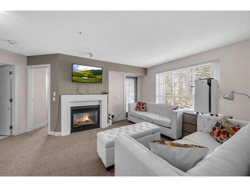 312-35 Richard Court Sw, Calgary, AB - Indoor Photo Showing Living Room With Fireplace