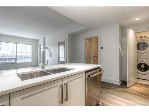 308-46 9 Street Ne, Calgary, AB - Indoor Photo Showing Kitchen With Double Sink