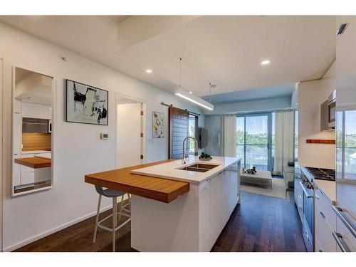 504-1020 9 Avenue Se, Calgary, AB - Indoor Photo Showing Kitchen With Double Sink