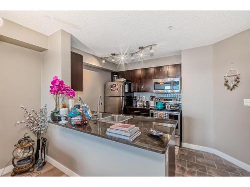 308-15 Saddlestone Way Ne, Calgary, AB - Indoor Photo Showing Kitchen With Double Sink