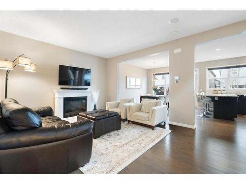 289 Auburn Meadows Boulevard Se, Calgary, AB - Indoor Photo Showing Living Room With Fireplace