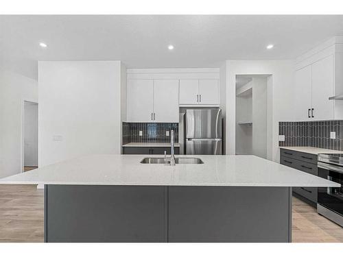 46 Cityline Mount Ne, Calgary, AB - Indoor Photo Showing Kitchen With Stainless Steel Kitchen With Double Sink With Upgraded Kitchen