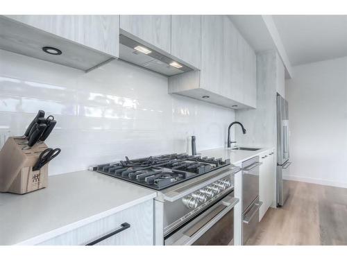 304-1107 Gladstone Road Nw, Calgary, AB - Indoor Photo Showing Kitchen With Stainless Steel Kitchen With Upgraded Kitchen