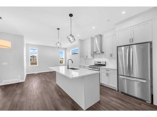 371 Hotchkiss Manor Se, Calgary, AB - Indoor Photo Showing Kitchen With Stainless Steel Kitchen With Upgraded Kitchen