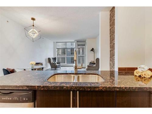 504-315 3 Street Se, Calgary, AB - Indoor Photo Showing Kitchen With Double Sink