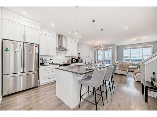 968 Seton Circle Se, Calgary, AB - Indoor Photo Showing Kitchen With Stainless Steel Kitchen With Upgraded Kitchen