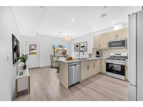 2419 37 Street Sw, Calgary, AB - Indoor Photo Showing Kitchen With Stainless Steel Kitchen