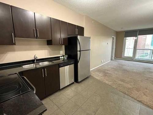 1208-325 3 Street Se, Calgary, AB - Indoor Photo Showing Kitchen With Stainless Steel Kitchen With Double Sink