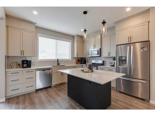 493 West Lakeview Drive, Chestermere, AB - Indoor Photo Showing Kitchen With Stainless Steel Kitchen With Upgraded Kitchen