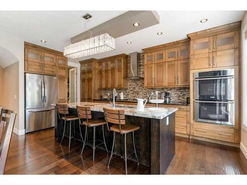 281 Kinniburgh Boulevard, Chestermere, AB - Indoor Photo Showing Kitchen With Stainless Steel Kitchen With Upgraded Kitchen