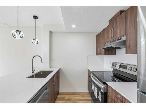 308-156 Park Street, Cochrane, AB - Indoor Photo Showing Kitchen With Double Sink With Upgraded Kitchen