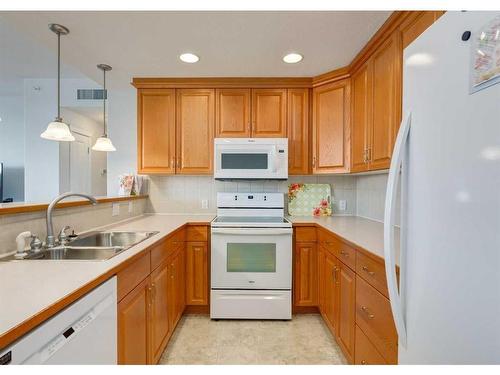 404-1726 14 Avenue Nw, Calgary, AB - Indoor Photo Showing Kitchen With Double Sink