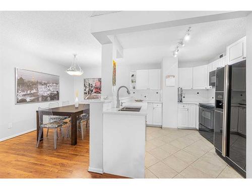 203-511 56 Avenue Sw, Calgary, AB - Indoor Photo Showing Kitchen With Double Sink