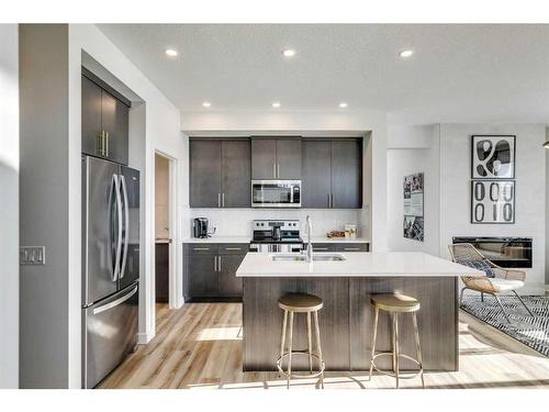 644 Buffaloberry Manor Se, Calgary, AB - Indoor Photo Showing Kitchen With Stainless Steel Kitchen With Upgraded Kitchen