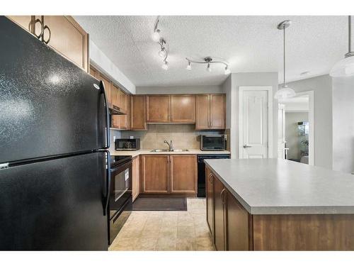 208-120 Country Village Circle Ne, Calgary, AB - Indoor Photo Showing Kitchen With Stainless Steel Kitchen With Double Sink