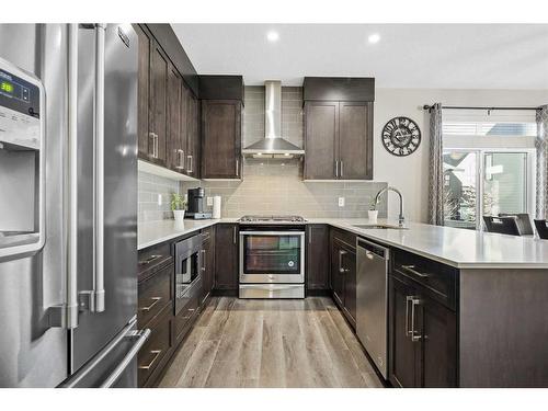 510 Sage Meadows Gardens Nw, Calgary, AB - Indoor Photo Showing Kitchen With Stainless Steel Kitchen With Upgraded Kitchen