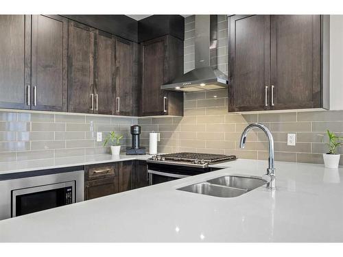 510 Sage Meadows Gardens Nw, Calgary, AB - Indoor Photo Showing Kitchen With Double Sink With Upgraded Kitchen