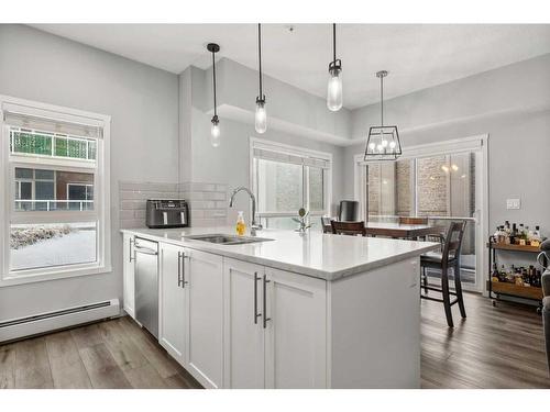 102-360 Harvest Hills Common Ne, Calgary, AB - Indoor Photo Showing Kitchen With Double Sink With Upgraded Kitchen