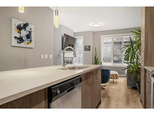 3-1930 26A Street Sw, Calgary, AB - Indoor Photo Showing Kitchen With Double Sink